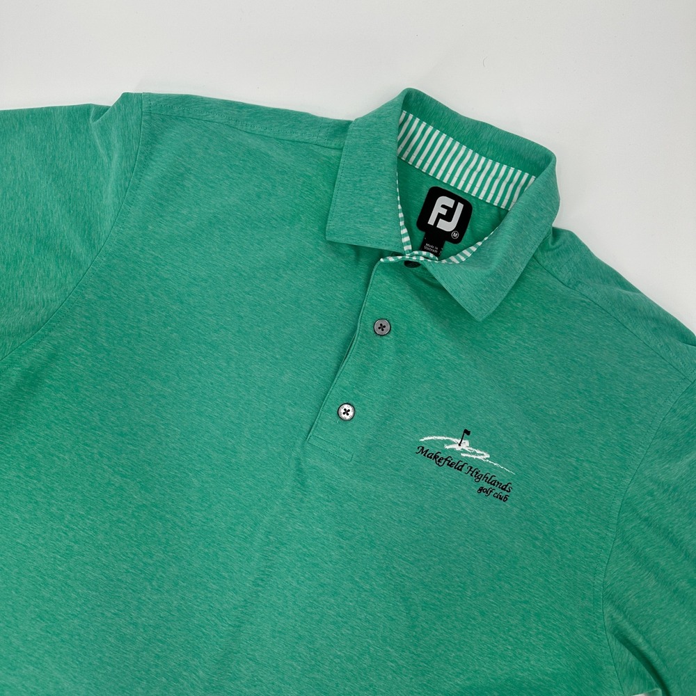 Mens Footjoy FJ Green Makefield Highlands Golf Club Polo Shirt Size‎ M